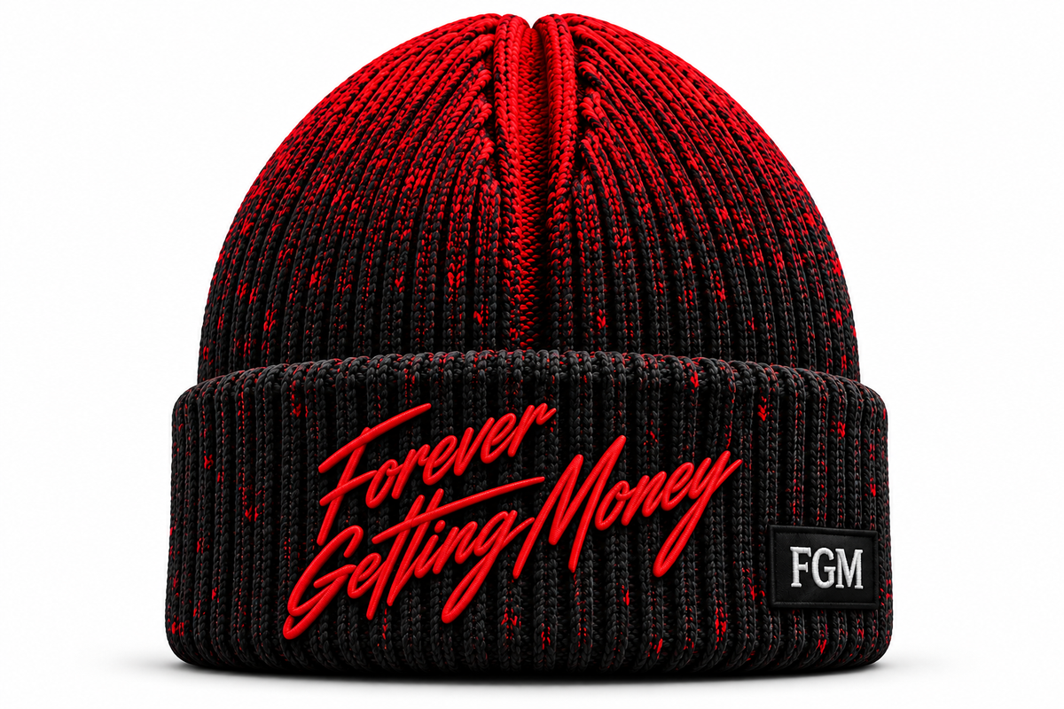 Charcoal Red "FGM" Beanie